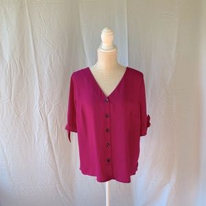 SOLD-Work to Evening Blouse with Tie Sleeve Accent
